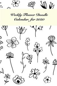 Small Weekly Flower Doodle Calendar for 2020