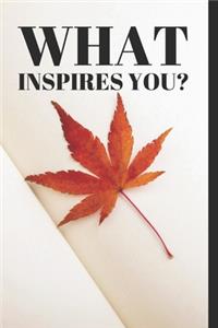 What Inspires You?: A journal to help you stay inspired and motivated to achieve your goals. A great gift for yourself, friends or family!