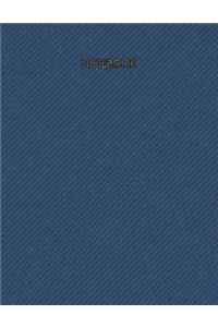 Notebook: Blue Denim Notebook (8.5 X 11) (Wide Ruled) Blank Composition Notebook