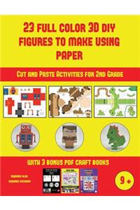 Cut and Paste Activities for 2nd Grade (23 Full Color 3D Figures to Make Using Paper)