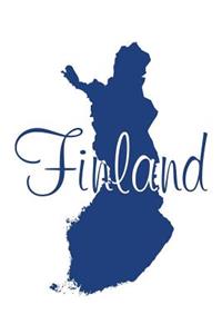 Finland - Flag Blue Lined Notebook with Margins: 101 Pages, Medium Ruled, 6 x 9 Journal, Soft Cover