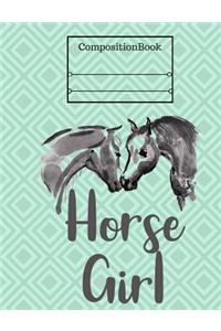 Horse Girl Composition Book - Wide Ruled