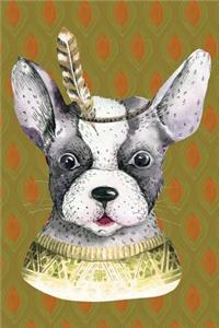 Bullet Journal Notebook for Dog Lovers Cute Dog with Feather 5