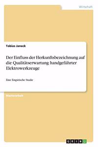 Einfluss der Herkunftsbezeichnung auf die Qualitätserwartung handgeführter Elektrowerkzeuge