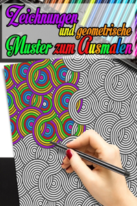 Zeichnungen und geometrische Muster zum Ausmalen