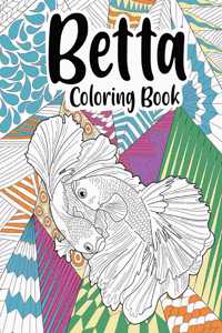 Betta Coloring Book: Fish Coloring Book, Floral Mandala Coloring Pages, Fighting Fish Lovers Gift