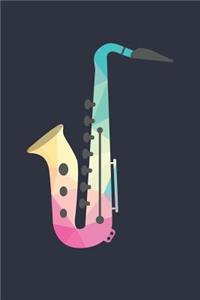 Low Poly Saxophone Notebook - Gift for Saxophone Player - Saxophone Diary - Saxophone Lesson Journal