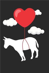 Valentine's Day Notebook - Valentine's Day Gift for Animal Lover - Valentine's Day Donkey Journal - Donkey Diary
