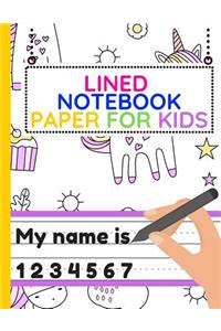 Lined Notebook Paper for Kids