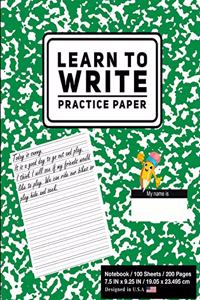 Learn To Write Practice Paper