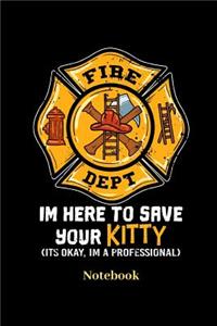 I'm Here To Save Your Kitty Its Okay I'm Professional Notebook