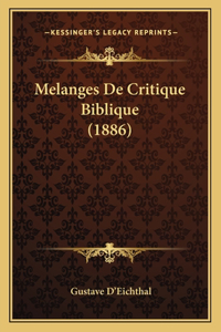 Melanges De Critique Biblique (1886)