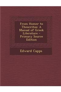 From Homer to Theocritus
