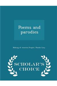 Poems and Parodies - Scholar's Choice Edition