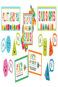 School Pop Shapes and Solids Bulletin Board Set