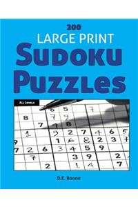 200 Large Print Sudoku Puzzles at All Levels