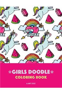 Girls Doodle Coloring Book