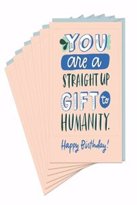 6-Pack Em & Friends Gift to Humanity - Birthday Sticker Cards