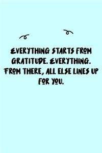 Everything starts from gratitude. Everything. From there, all else lines up for you. Journal