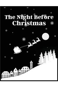 The night before Christmas: Lined writing notebook journal for christmas lists, journal, menus, gifts, and more