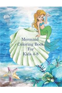 Mermaid Coloring Book For Kids 4-8