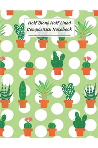 Half Blank Half Lined Composition Notebook