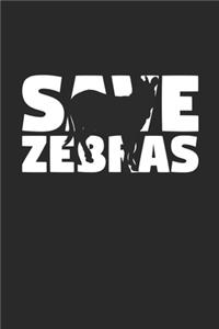 Save Zebras Notebook - Zebras Gift - Vintage Endangered Animal Journal - Extinction Animals Diary for Zebra Lovers