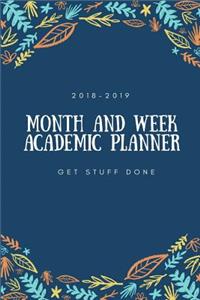 2018-2019 Month and Week Academic Planner