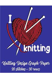 Knitting Design Graph Paper 20 Stitches = 30 Rows
