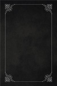 Black 101 - Blank Notebook with Fleur de Lis Corners