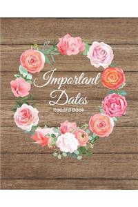 Important Dates Record Book