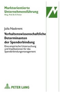 Verhaltenswissenschaftliche Determinanten Der Spenderbindung