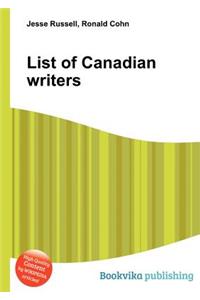 List of Canadian Writers