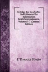 Beitrage Zur Geschichte Und Litteratur