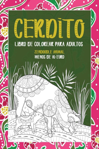Libro de colorear para adultos - Menos de 10 euro - Zendoodle Animal - Cerdito