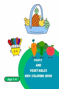 Fruits and Vegetables Kids Coloring Book