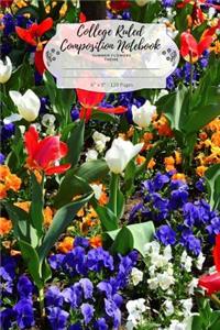 College Ruled Composition Notebook. Summer Flowers Theme