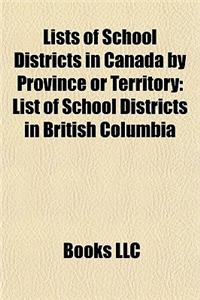 Lists of School Districts in Canada by Province or Territory