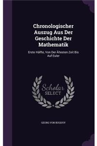 Chronologischer Auszug Aus Der Geschichte Der Mathematik