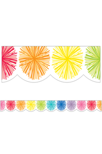 Hello Sunshine Poms Scalloped Borders