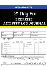 21 Day Fix Exercise Activity Log Journal