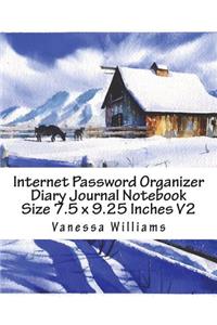 Internet Password Organizer Diary Journal Notebook Size 7.5 X 9.25 Inches V2