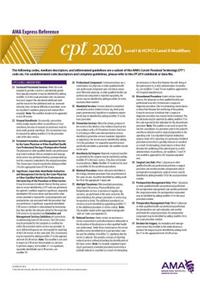 CPT 2020 Express Reference Coding Card: Level I & HCPCS Level II Modifiers