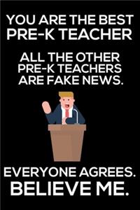 You Are The Best Pre-K Teacher All The Other Pre-K Teachers Are Fake News. Everyone Agrees. Believe Me.: Trump 2020 Notebook, Funny Productivity Planner, Daily Organizer For Work, School Lesson Plan For Preschool, Pre-K Teachers