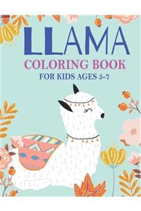 Llama Coloring Book for Kids Ages 5-7