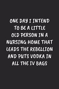 One Day I Intend To Be A Little Old Person In A Nursing Home That Leads The Rebellion And Puts Vodka In All The IV Bags
