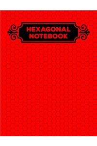 Hexagonal Notebook: 1/4" Hexagonal Science Chemistry & Biochemistry Structures Honeycomb Graph Paper Composition Blood Red Notebook Journal For Teachers and students Ma