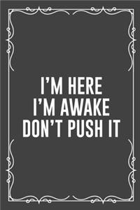 I'm Here I'm Awake Don't Push It