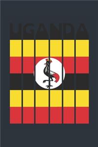 Vintage Uganda Notebook - Ugandan Flag Writing Journal - Uganda Gift for Ugandan Mom and Dad - Retro Ugandan Diary