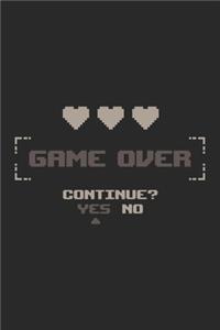 Game over: Gamer Notebook Blank Line Gaming Lovers Journal Lined with Lines 6x9 120 Pages Checklist Record Book Baker Video Game Lovers Take Notes Planner Pape